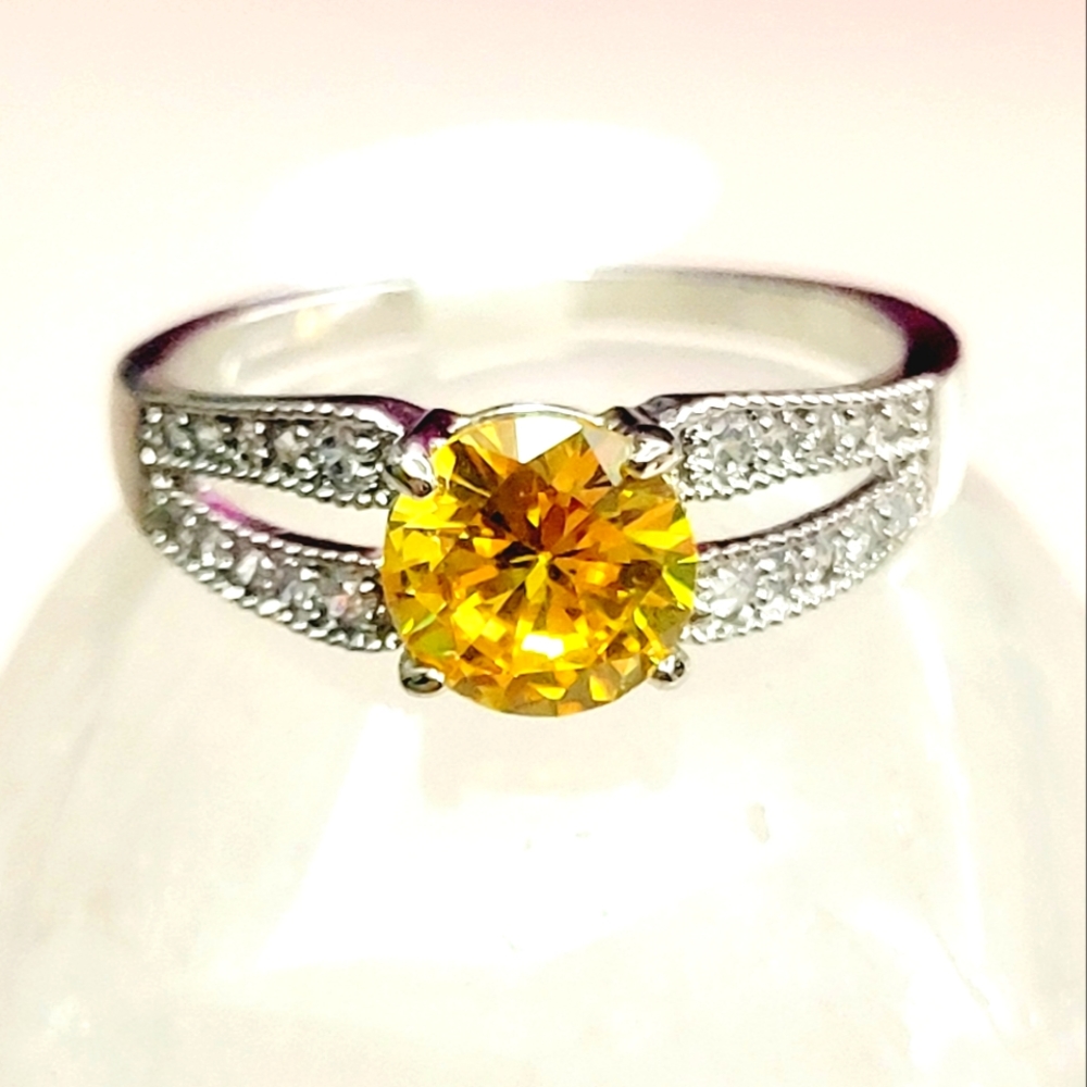 💍2 for $20 NWT Fragrant Jewels Yellow Swarovski Crystal Ring